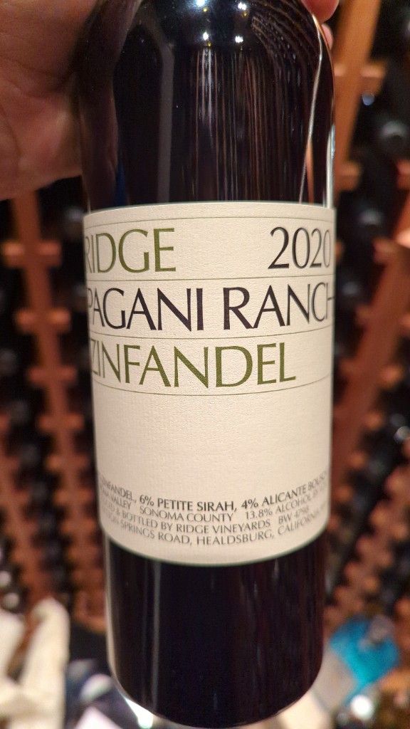 2021 Ridge Zinfandel Pagani Ranch - CellarTracker