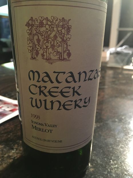 1993 Matanzas Creek Winery Merlot Sonoma Valley, USA, California ...