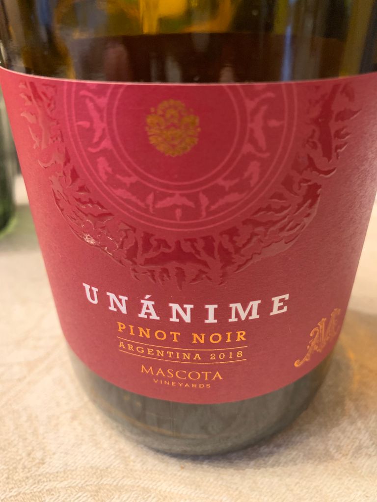 2018 Mascota Vineyards Pinot Noir Unánime - CellarTracker