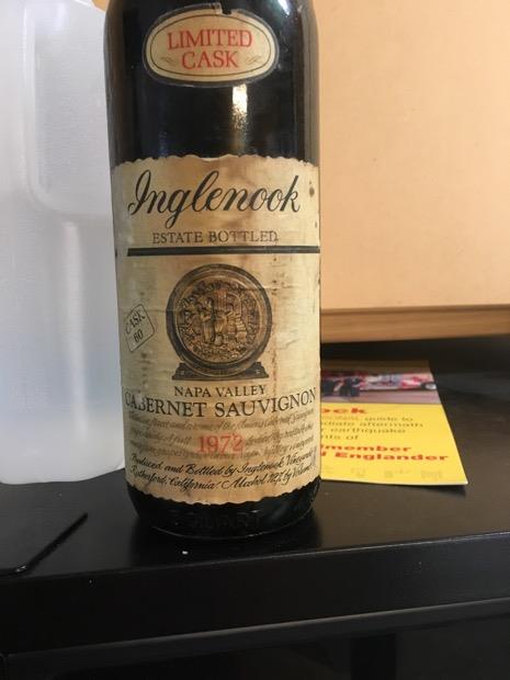 1972 Inglenook Vineyards Cabernet Sauvignon Reserve Cask USA 