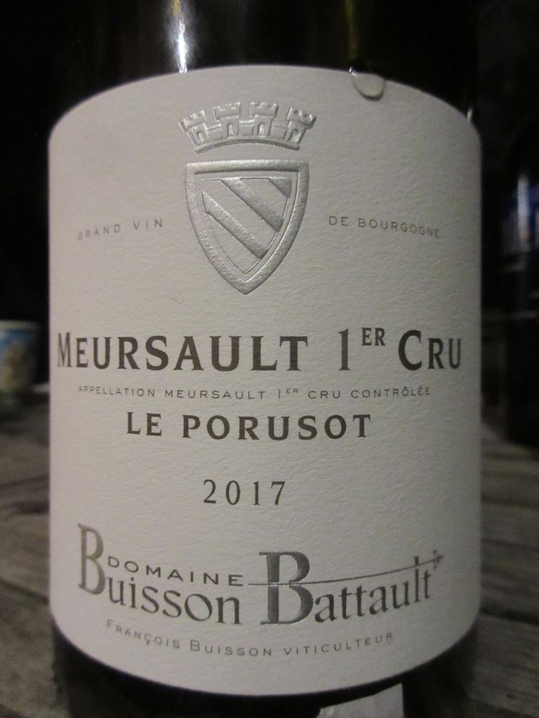 2017 Domaine BuissonBattault Meursault 1er Cru Porusots, France