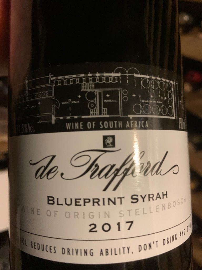2017 de Trafford Syrah Blueprint Stellenbosch, South Africa, Coastal