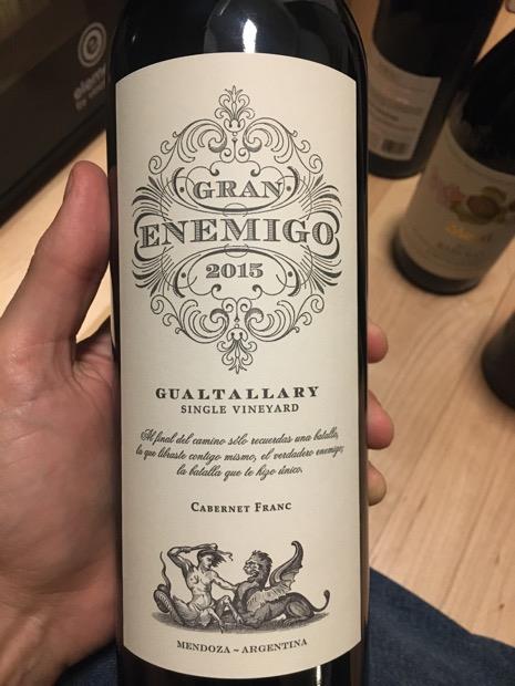 2015 El Enemigo Cabernet Franc Gran Enemigo Single Vineyard Gualtallary,  Argentina, Mendoza, Valle de Uco, Gualtallary - CellarTracker