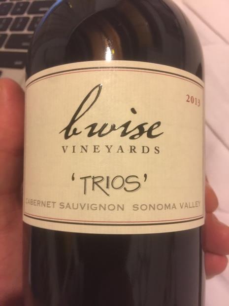 2013 B. Wise Vineyards Cabernet Sauvignon Trios, USA, California ...