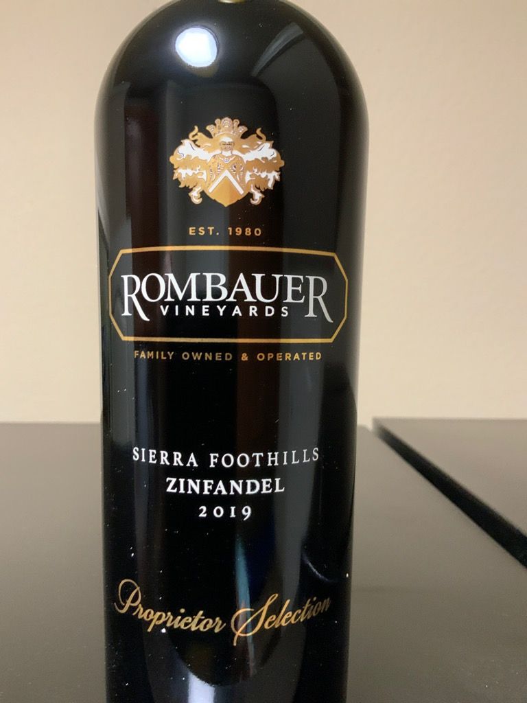 2019 Rombauer Vineyards Zinfandel Proprietor Selection Sierra Foothills ...