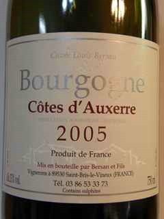 2022 Domaine Bersan Bourgogne Côtes d'Auxerre Cuvée Louis Bersan