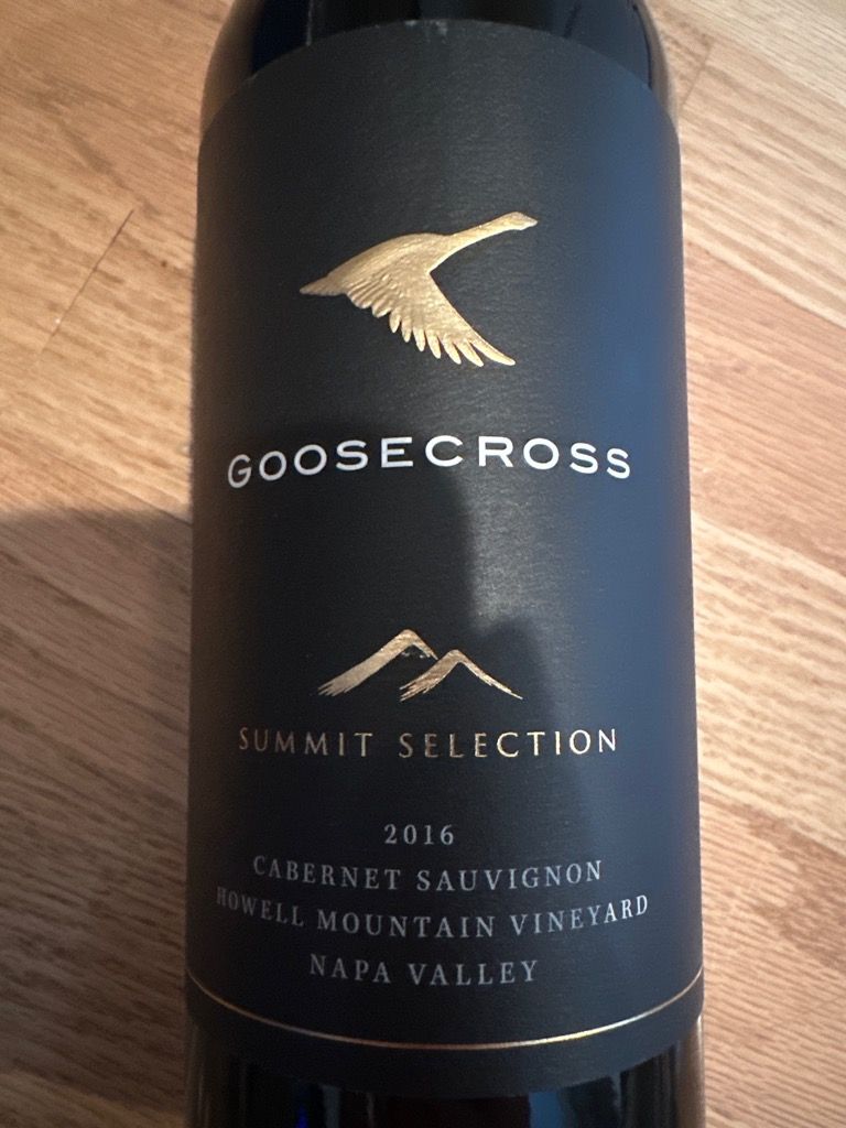 2016 Goosecross Cellars Sauvignon Summit Selection Howell Mountain Vineyard, USA