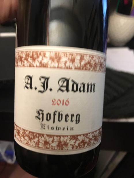 2021 A.J. Adam Hofberg Riesling Eiswein, Germany, Mosel Saar Ruwer ...