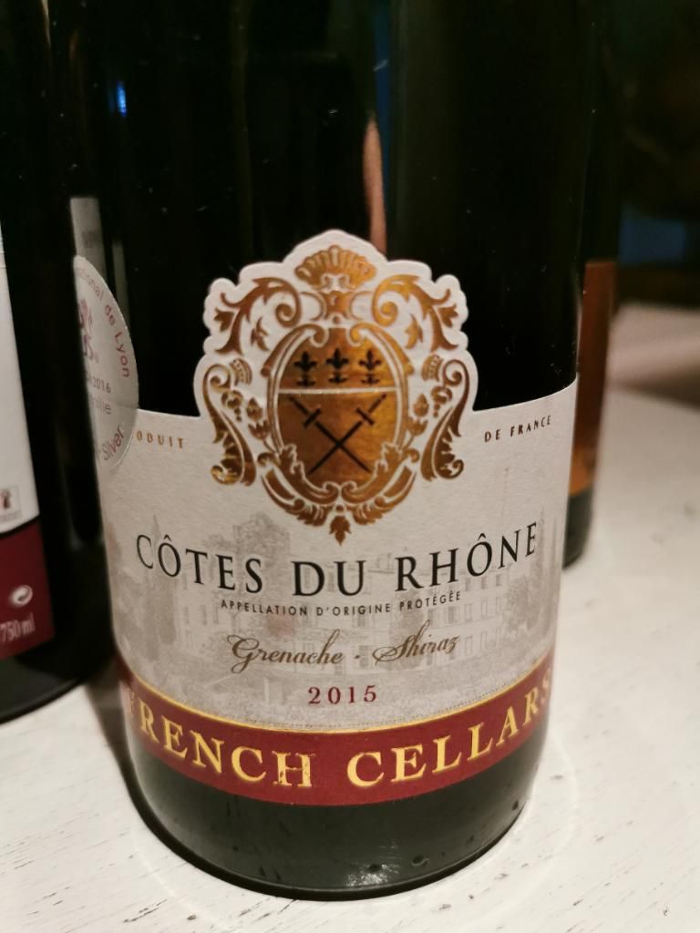 2016 French Cellars Côtes du Rhône Grenache Shiraz Mourvèdre, France, Rhône, Southern Rhône