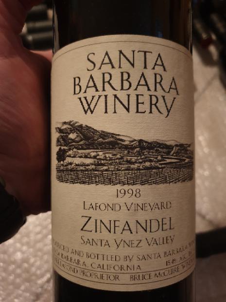 2000 Santa Barbara Winery Zinfandel Essence Lafond Vineyard