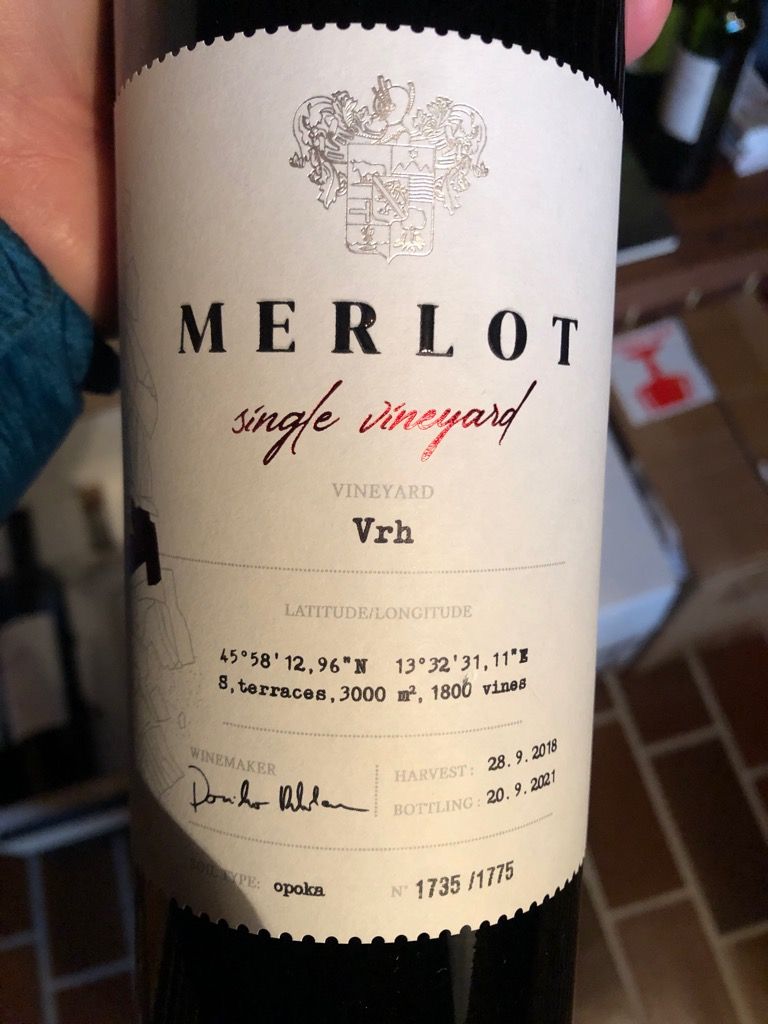 2018 Klet Brda Merlot Vrh Single Vineyard, Slovenia, Podravje ...