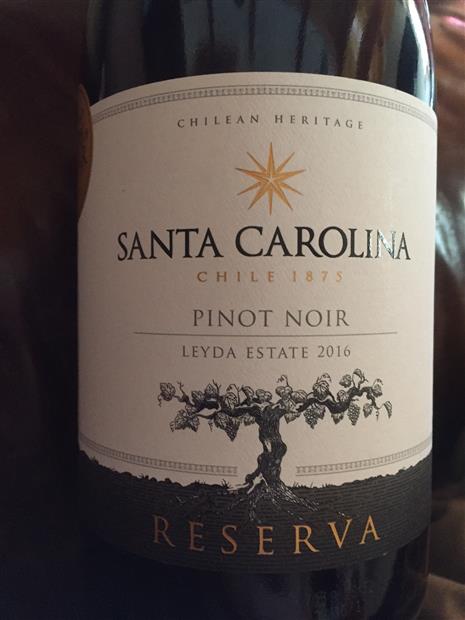 2015 Santa Carolina Pinot Noir Reserva Leyda Estate, Chile, Casablanca ...