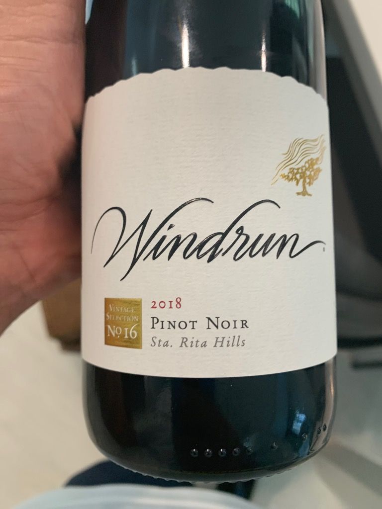 2018 Windrun Pinot Noir Sta. Rita Hills, USA, California, Central Coast ...