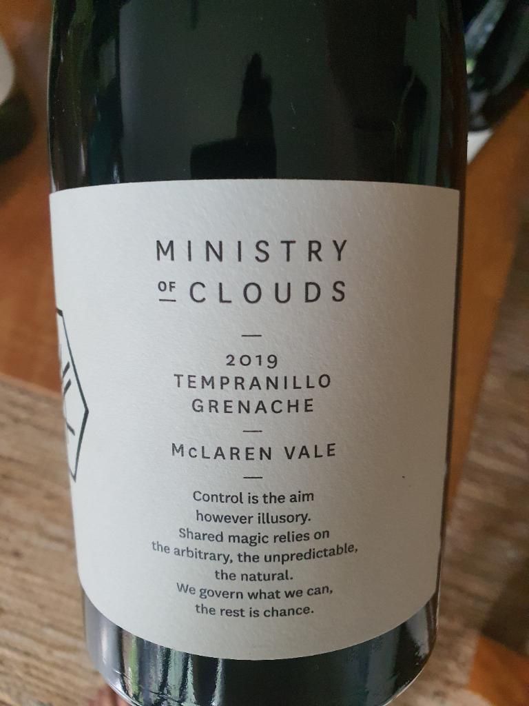 2019 Ministry of Clouds Tempranillo Grenache, Australia, South
