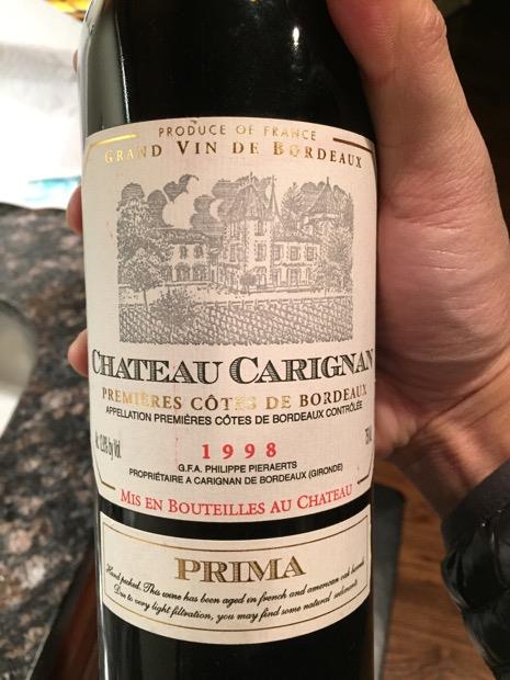 1998 Château Carignan Prima, France, Bordeaux, Entre-Deux-Mers ...