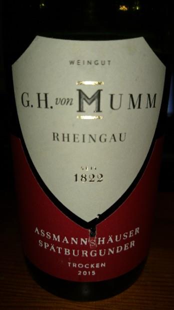 1996 G H Von Mumm Assmannsh user H llenberg Sp tburgunder Trocken 1996-g-h-von-mumm-assmannsh-user-h-llenberg-sp-tburgunder-trocken