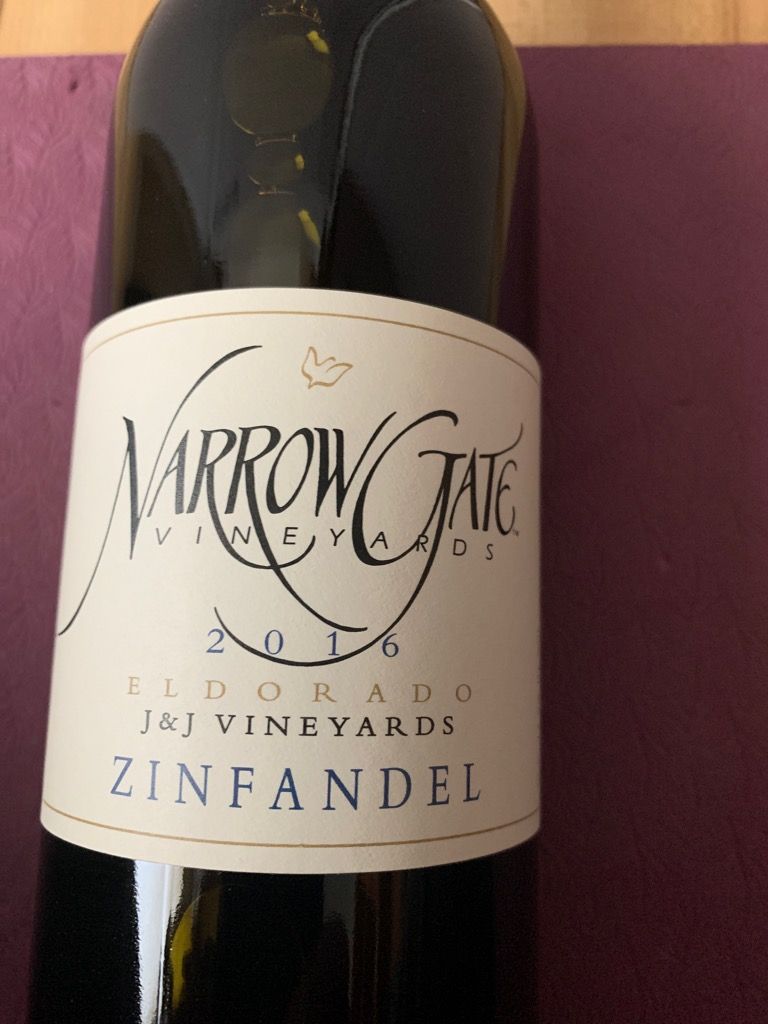 2019 Narrow Gate Vineyards Zinfandel, USA, California, Sierra Foothills