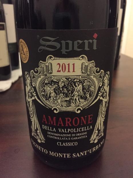 2011 Speri Amarone della Valpolicella Classico Monte Sant'Urbano, Italy ...