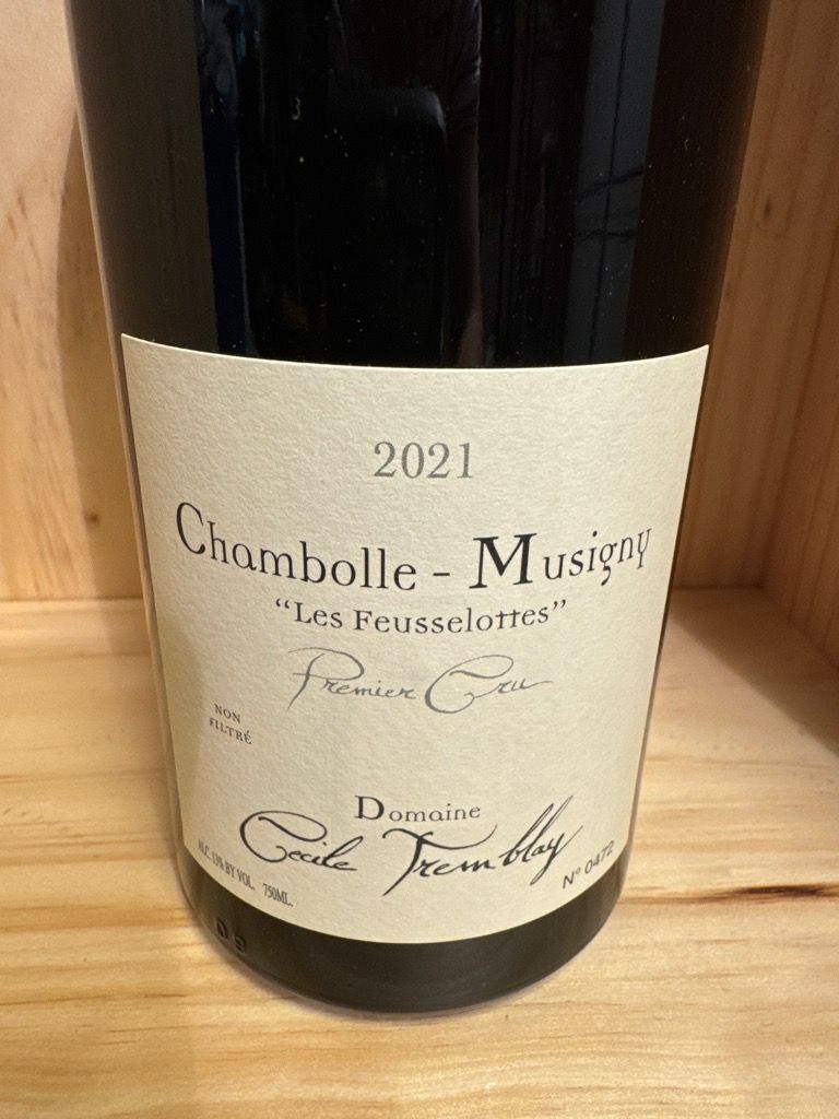 Cécile Tremblay Les Feusselottes 2021 2021 Cecile Tremblay Chambolle-Musigny 1er Cru Les Feusselottes