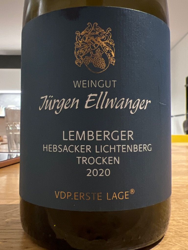 2020 Jürgen Ellwanger Hebsacker Lichtenberg Lemberger Trocken, Germany ...