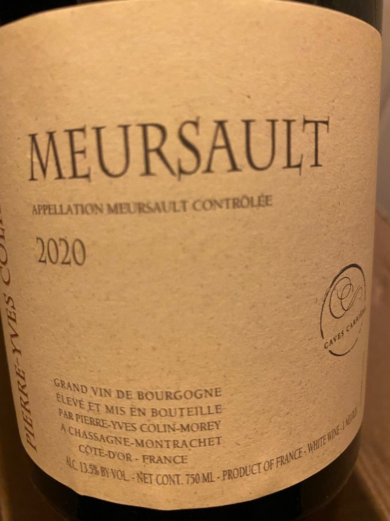 2020 Pierre-Yves Colin-Morey Meursault - CellarTracker