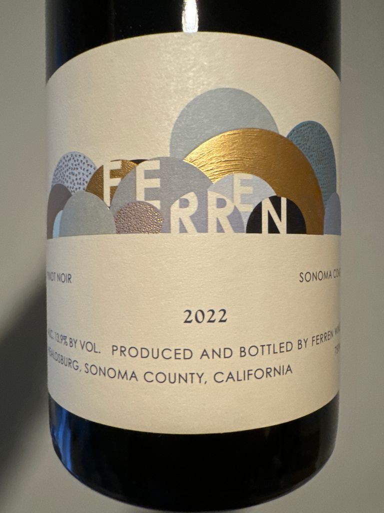 2022 Ferren Wines Pinot Noir Sonoma Coast, USA, California, Sonoma ...