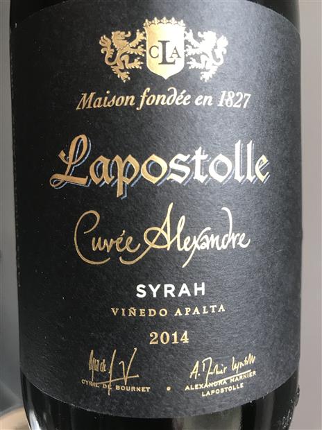 2014 Lapostolle Syrah Cuv e Alexandre Apalta Vineyard CellarTracker