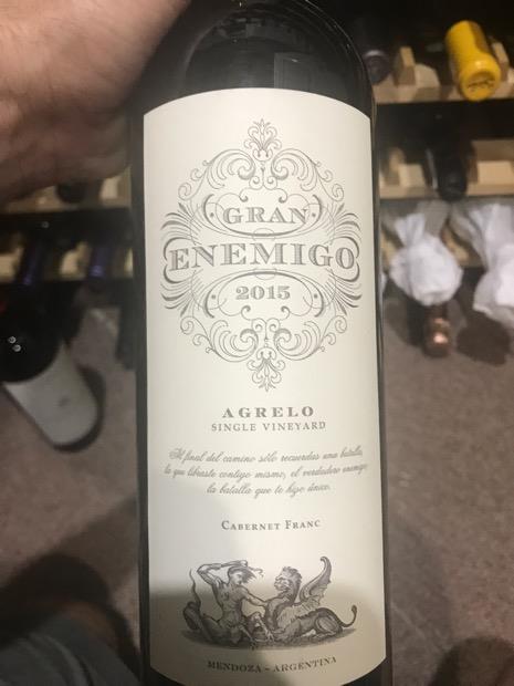 2019 El Enemigo Cabernet Franc Gran Enemigo Agrelo - CellarTracker
