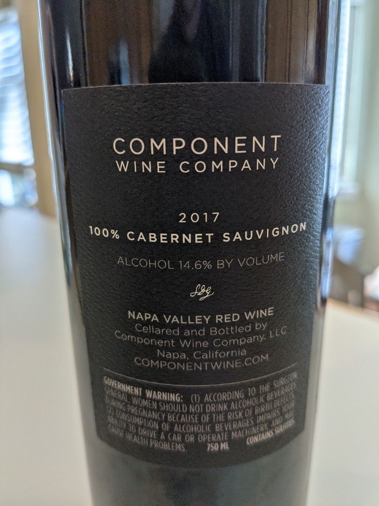 2017 Component Wine Company Cabernet Sauvignon, USA, California, Napa ...