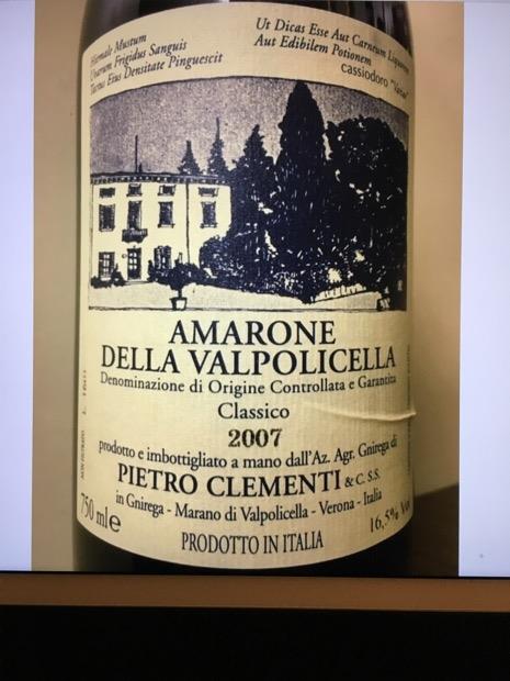 2006 Pietro Clementi Valpolicella Classico Superiore Amarone, Italy ...