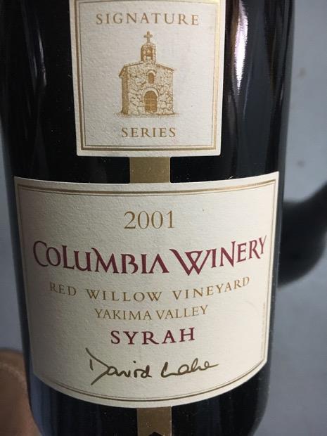 2001 Columbia Winery Syrah David Lake Signature Series Red Willow 