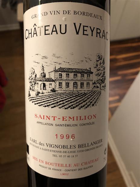 1998 Château Veyrac, France, Bordeaux, Libournais, St. Émilion Grand ...