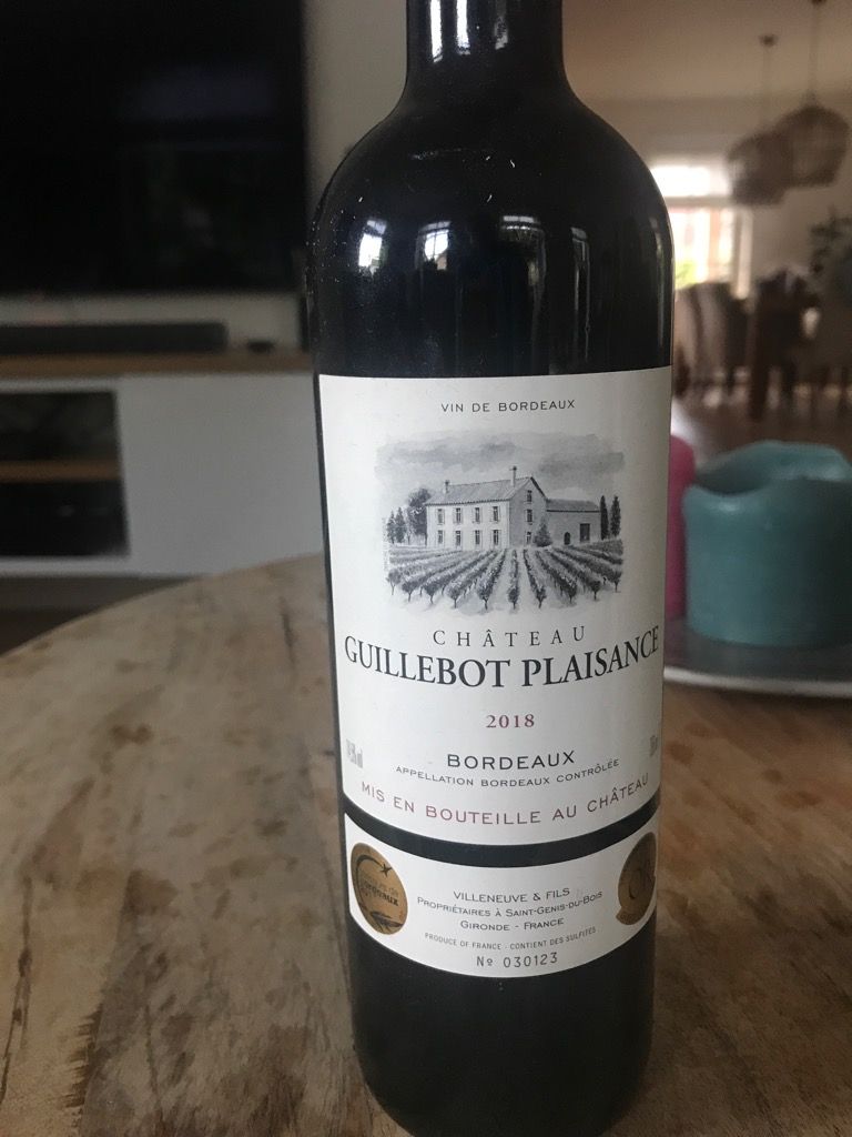 2019 Château Guillebot Plaisance, France, Bordeaux, Bordeaux Supérieur
