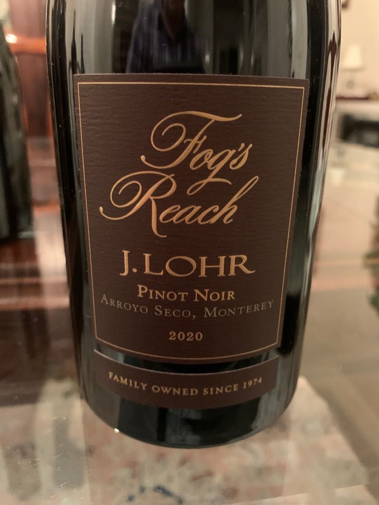 2020 J. Lohr Pinot Noir Vineyard Series Fog's Reach, USA, California ...