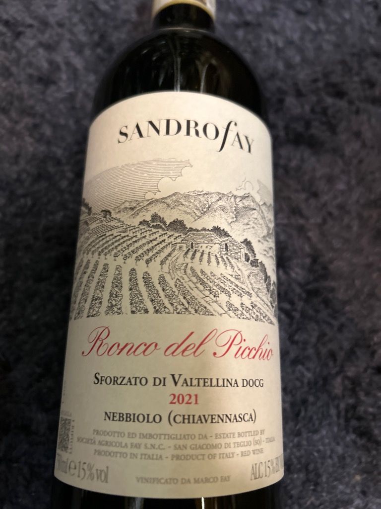 2021 Sandro Fay Sforzato di Valtellina Ronco del Picchio