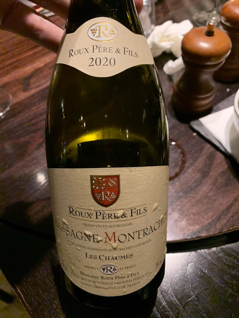2021 Roux Père & Fils ChassagneMontrachet Les Chaumes, France