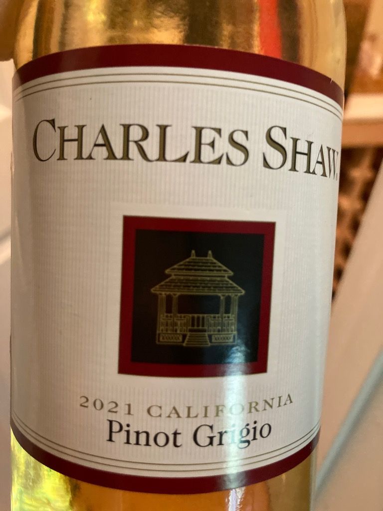 2021 Charles Shaw Pinot Grigio, USA, California CellarTracker