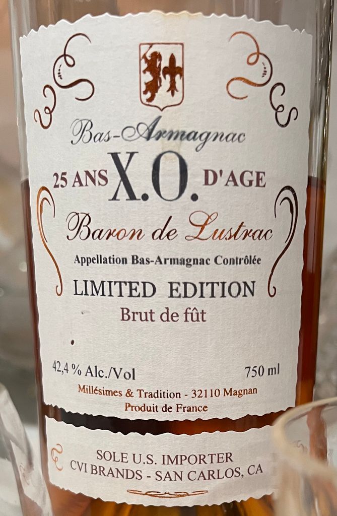 N.V. Baron de Lustrac X.O. 25 Ans d'Age Brut de Fût Bas Armagnac