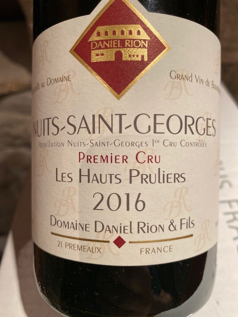 Daniel Rion 2016 Domaine Daniel Rion et Fils Nuits-Saint-Georges 1er Cru Les Hauts ...