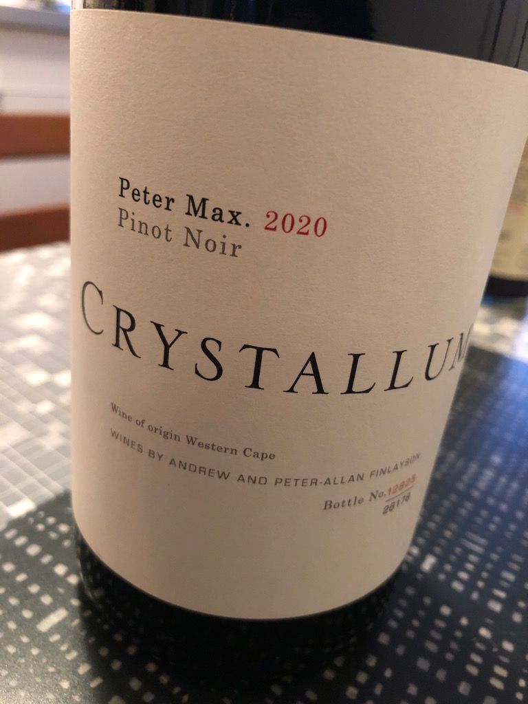 2020 Crystallum Pinot Noir Peter Max - CellarTracker