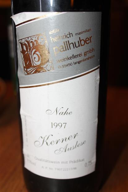 1997 Heinrich Maximilian Pallhuber Riesling Kerner Auslese. 