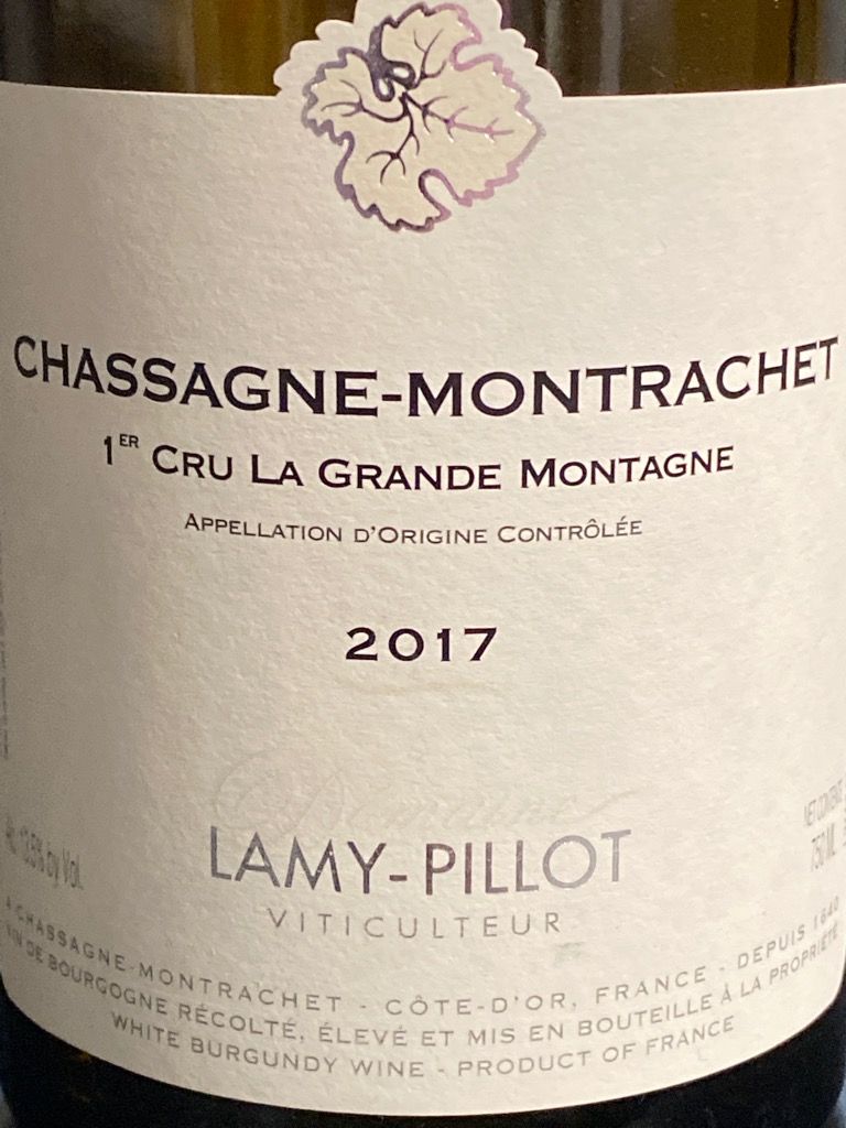 2012 Domaine Lamy-Pillot Chassagne-Montrachet 1er Cru Grande