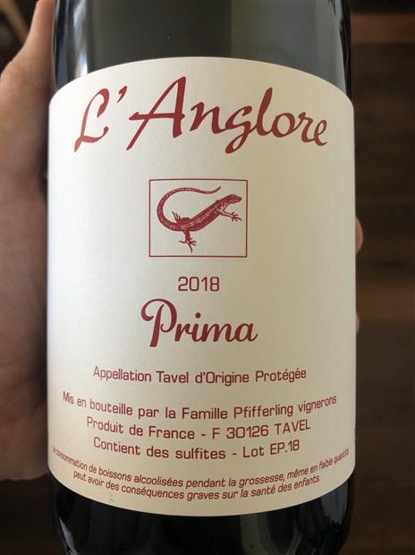 L'Anglore 2023 Prima Tavel 750ml ラングロール Tavel Prima 2023 L'ANGLORE / タヴェル・プリマ 2023 ラング