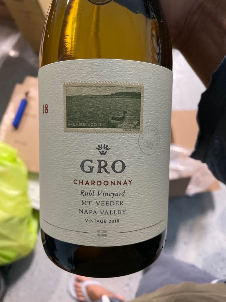 2018 Gro Wines Chardonnay Ruhl Vineyard, USA, California, Napa Valley ...