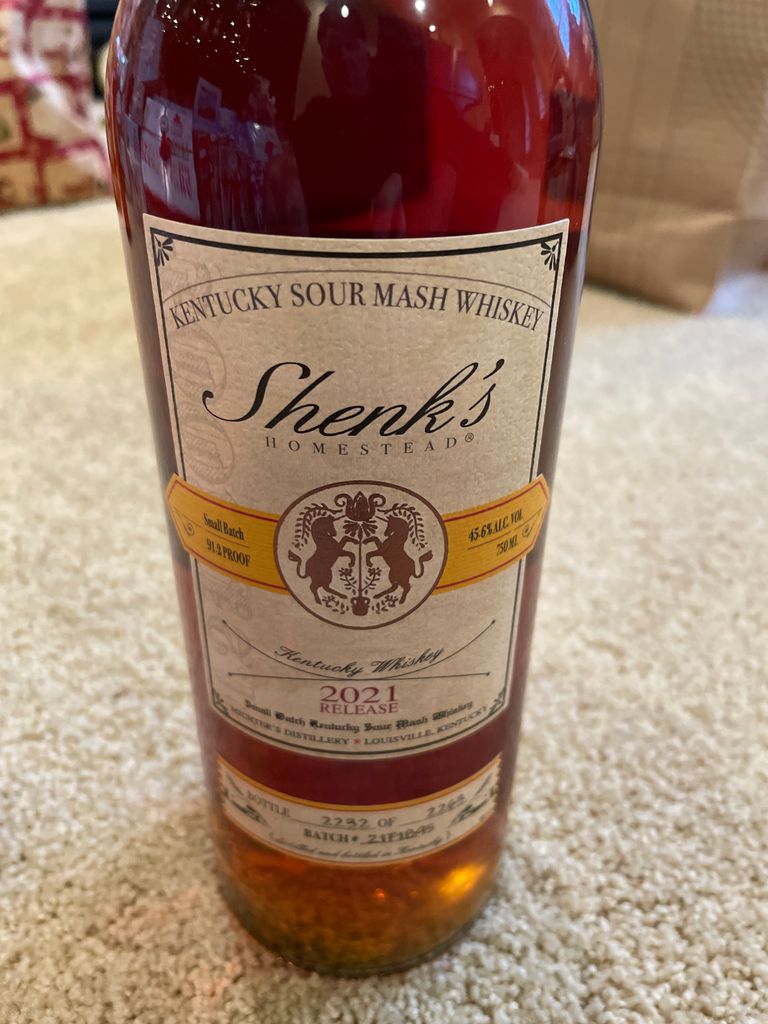 2023 Shenk's Homestead Small Batch Kentucky Sour Mash Whiskey