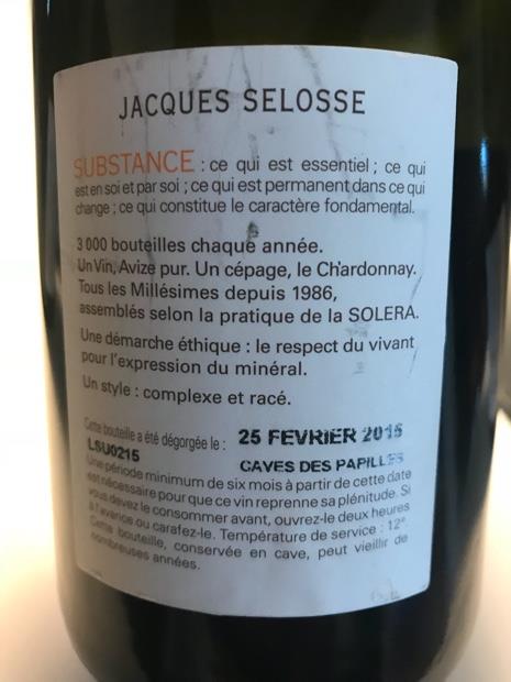 N.V. Jacques Selosse Extra Brut Grand Cru V.O. Blanc de