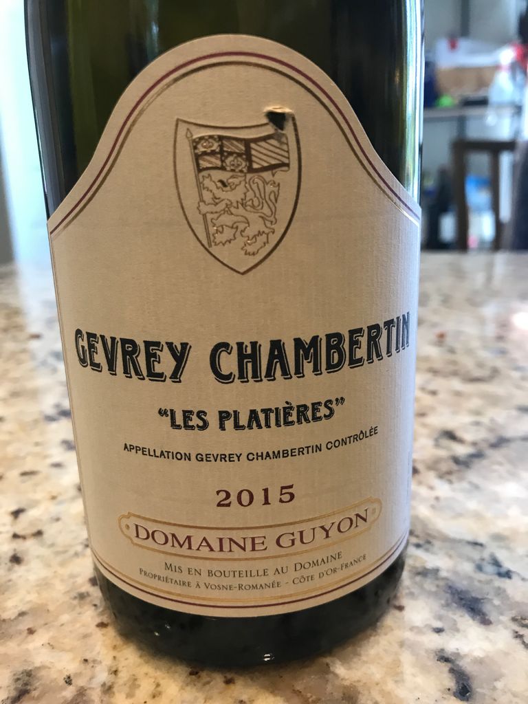 2015 JeanPierre Guyon GevreyChambertin Les Platières, France