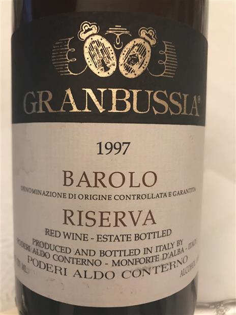 1997 Poderi Aldo Conterno Barolo Riserva Granbussia