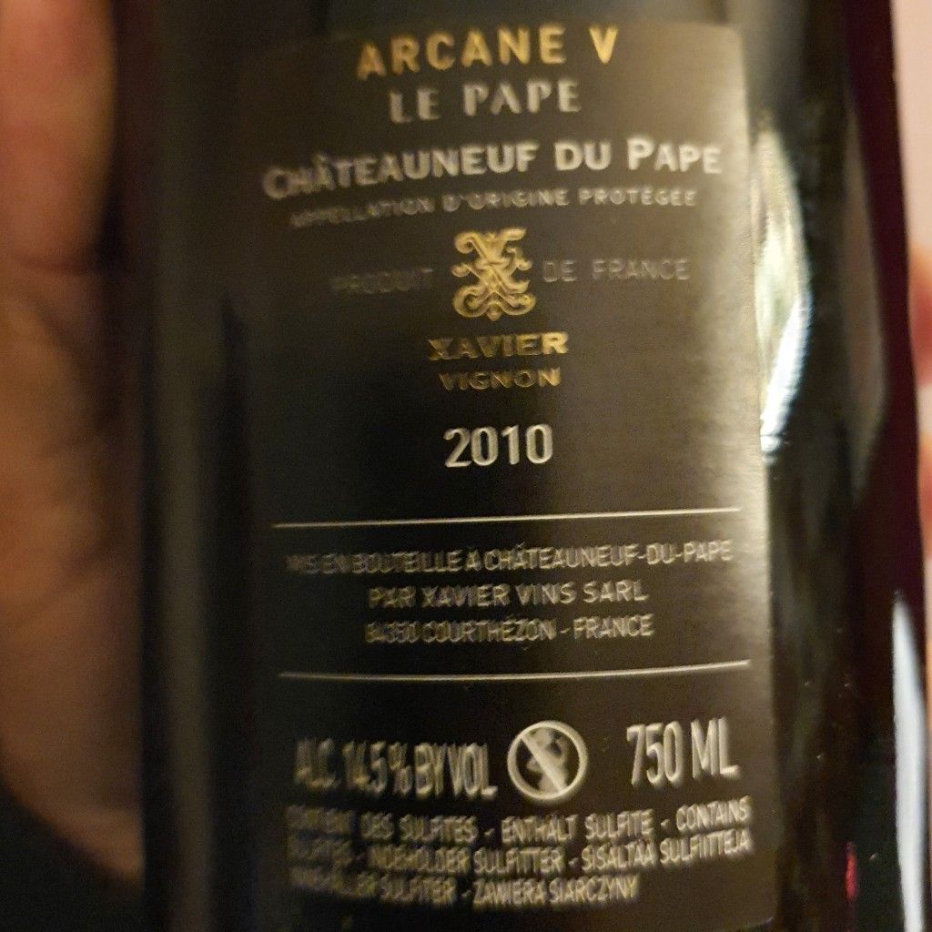 2010 Xavier Vignon Châteauneuf-du-Pape Arcane V Le Pape