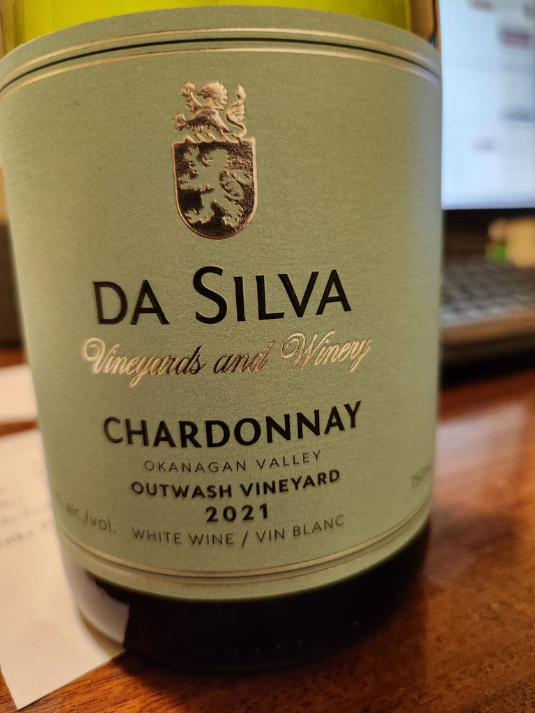 2021 Da Silva Vineyards and Winery Chardonnay Outwash Vineyard, Canada ...